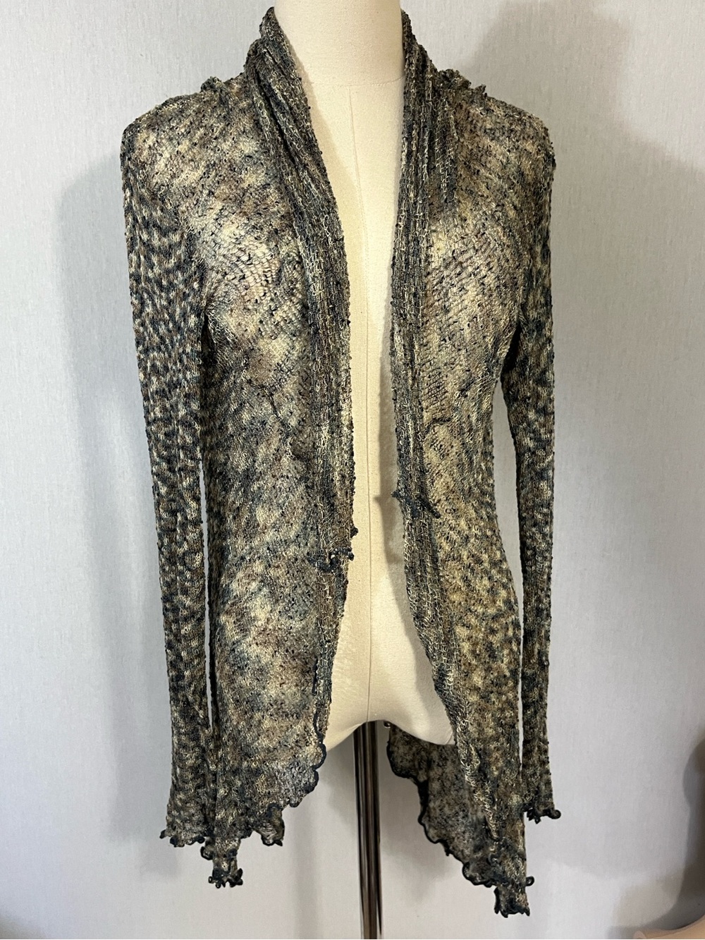 Wild Thing of Chico California Camo Marled Open Front Sheer Lightweight cardigan